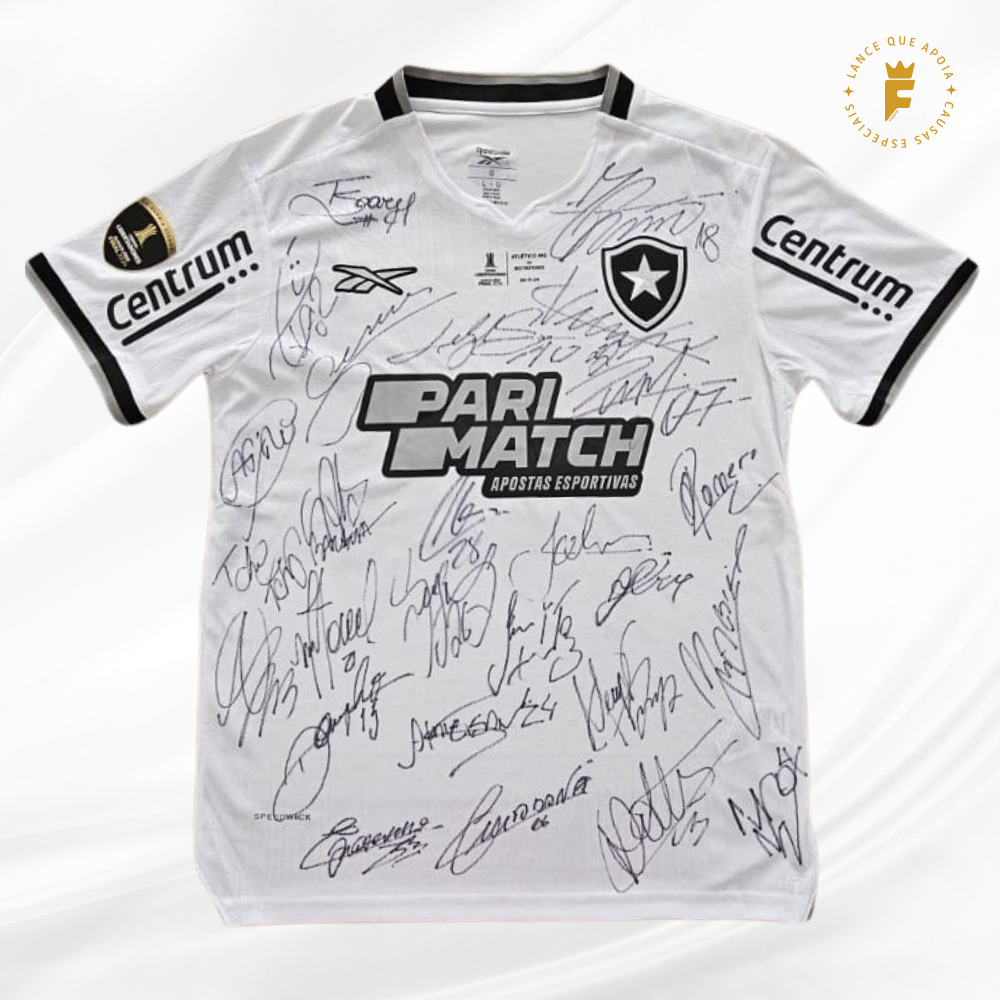 Camisa Botafogo 2024, vers jogador, N.99 final da Libertadores, autografada todo elenco campeão da Libertadores e Brasileirão