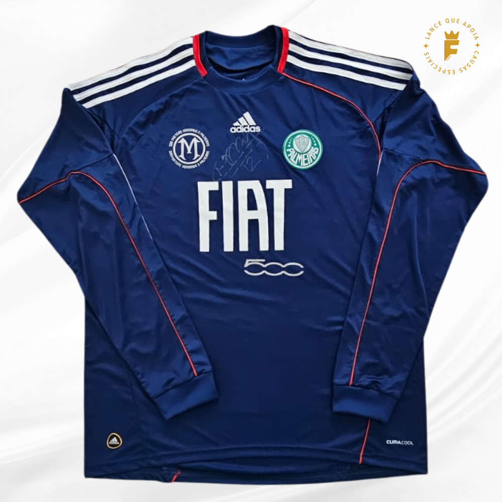 Camisa Palmeiras 2010 edição especial homenagem 500 partidas goleiro Marcos, autografada. Rara.