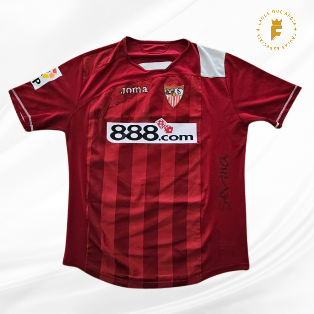 Camisa Sevilla FC 2007-08 La Liga , autografada Daniel Alves