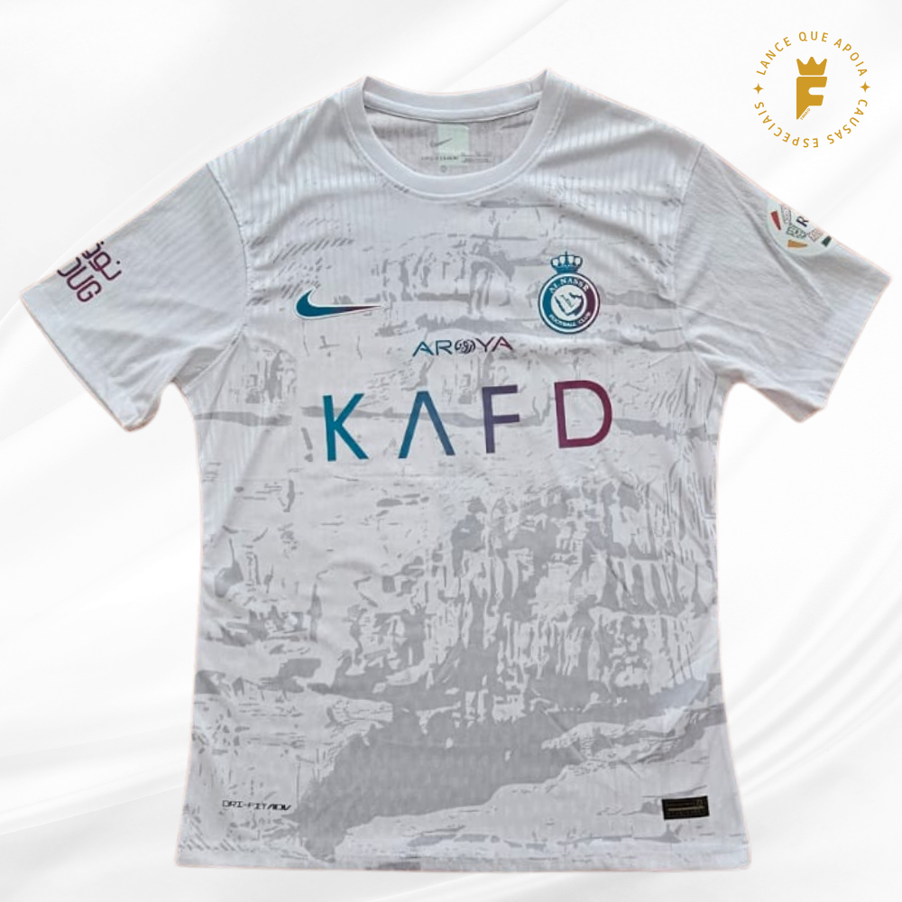 Camisa Al-Nassr 3, 2023 – 24, vers jogador, autografada Cristiano Ronaldo