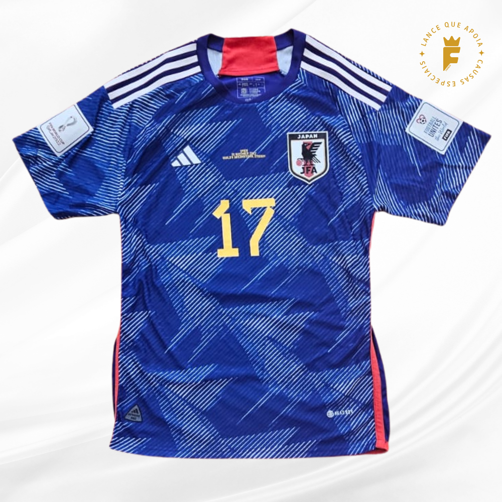 Camisa Japão Copa do Mundo Qatar. 2022, vers jogador , autografada Tanaka