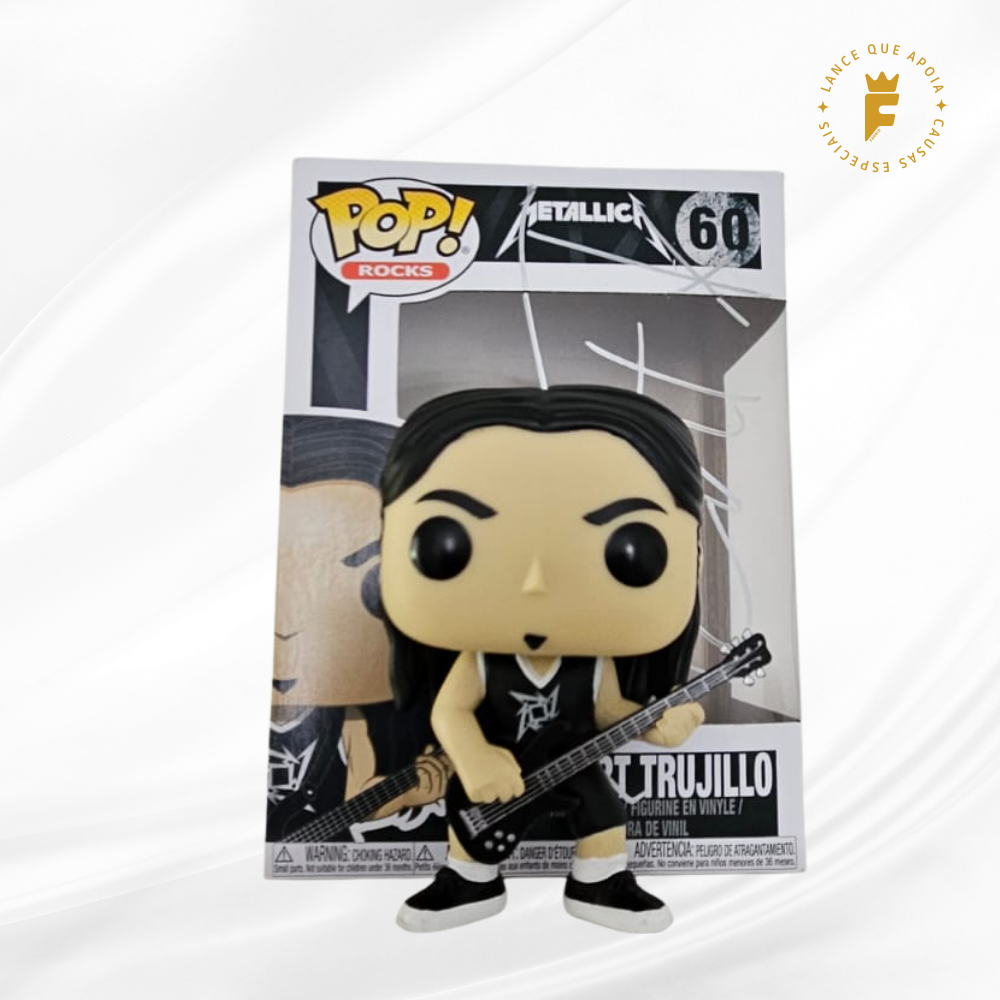 Funko Pop! Rocks Metallica Robert Trujillo 60 Original autografado