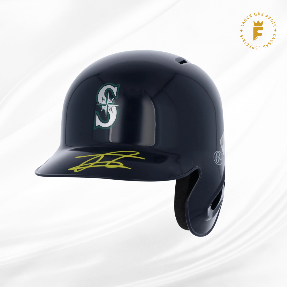 Mini capacete Seattle Mariners MLB, Julio Rodriguez  autografado
