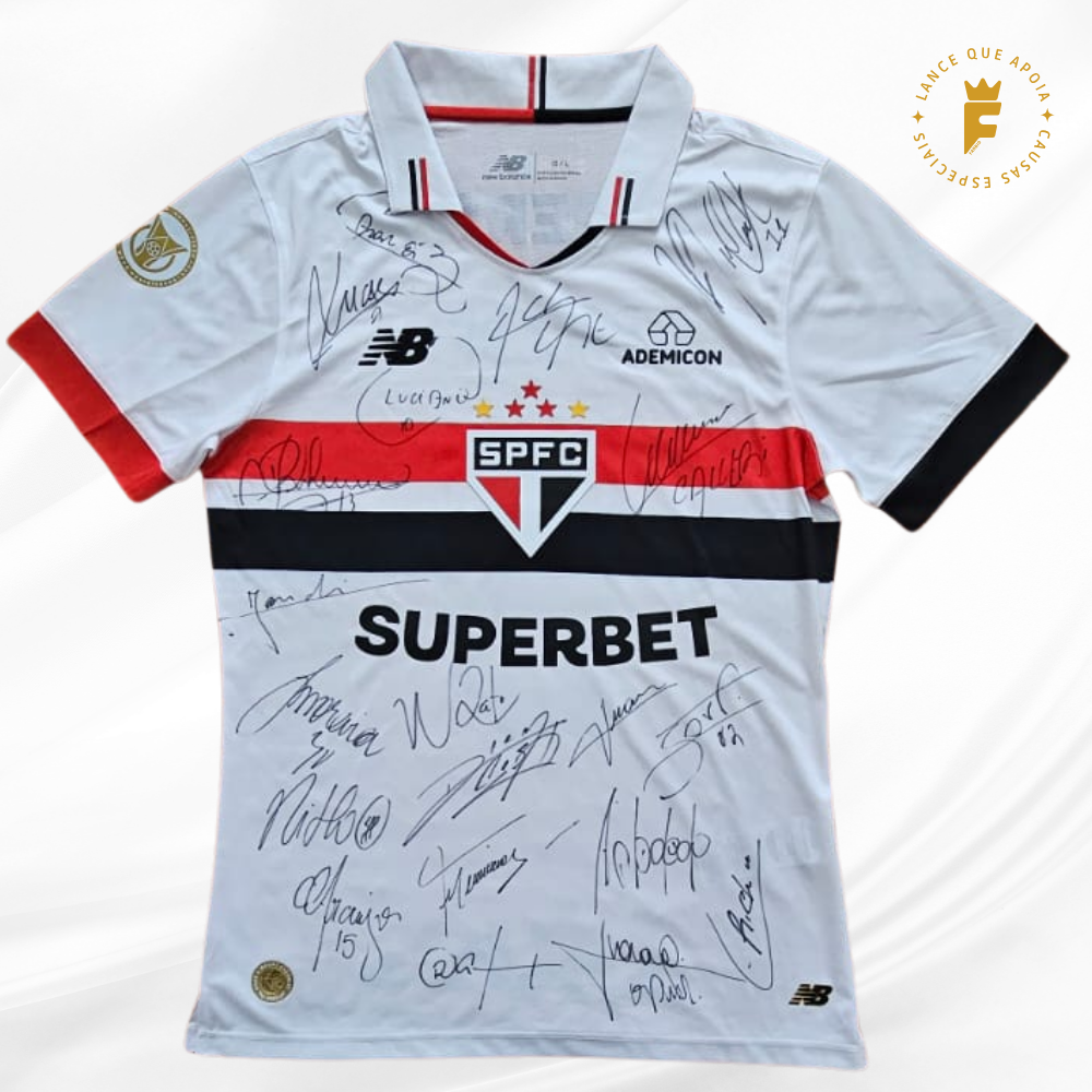 Camisa São Paulo Brasileirão 2024, vers jogo, N9, autografada 21 jogadores do elenco
