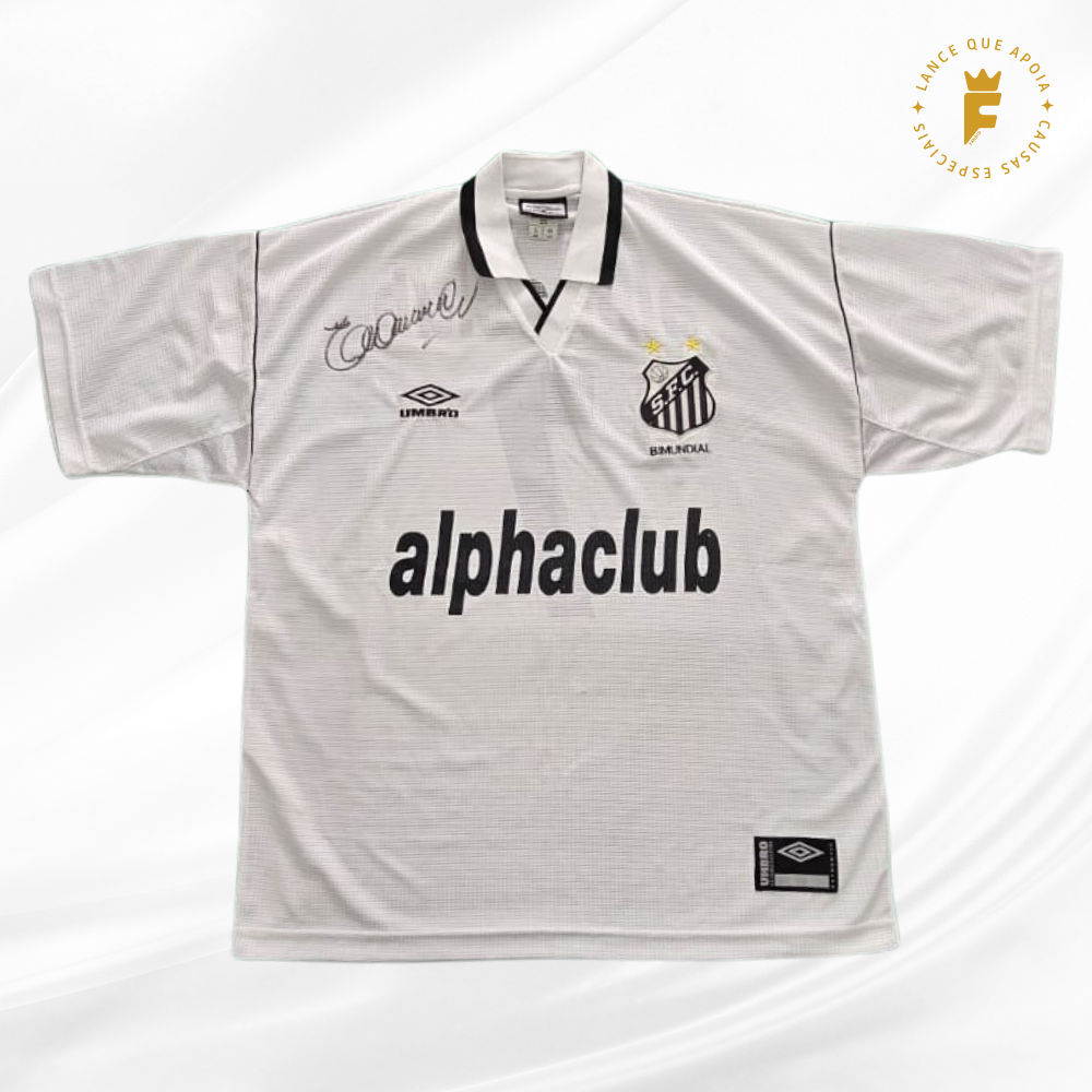 Camisa Santos 2000 autografada Edmundo