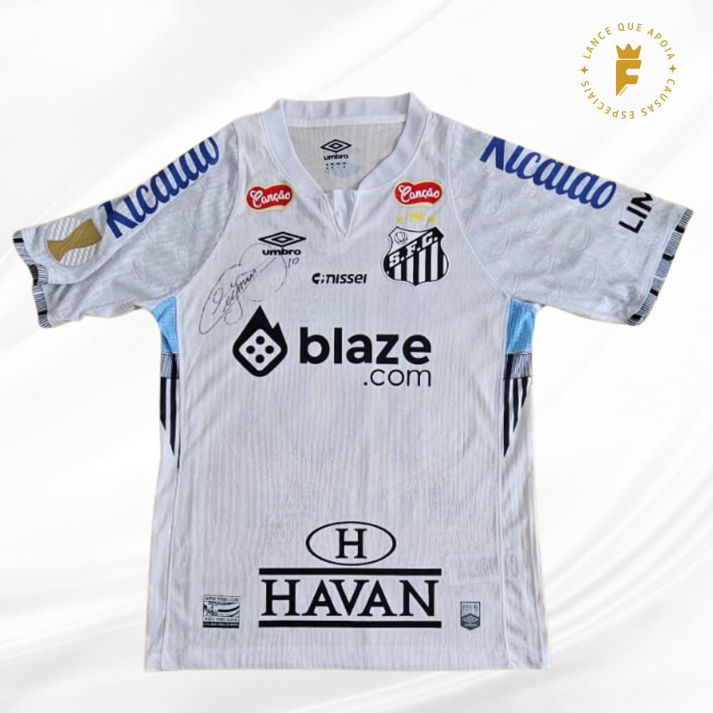 Camisa Santos 2025, vers jogador, autografada Neymar Jr
