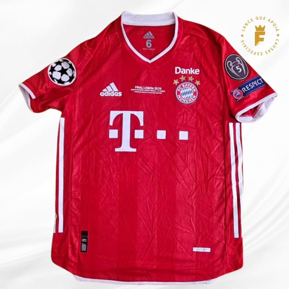 Camisa Bayern, final Champions 2019-20 (Campeão), N19, vers jogo, autografada Davies