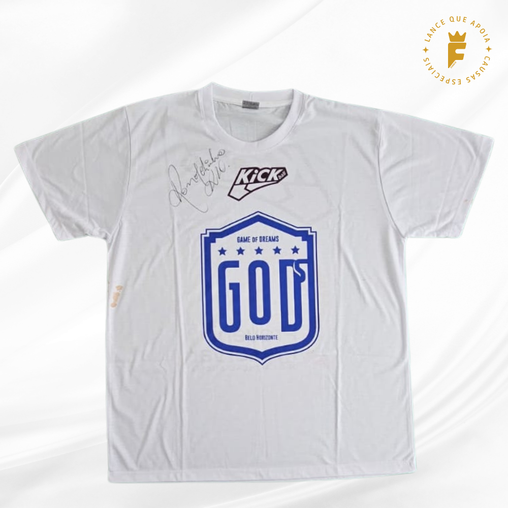 Camisa evento Game OF Dreams - Amigos do Ronaldinho x Amigos do Penta autografada