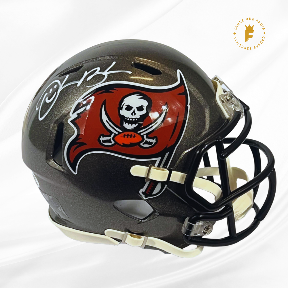 Mini capacete Buccaneers , autografado Derrick Brooks