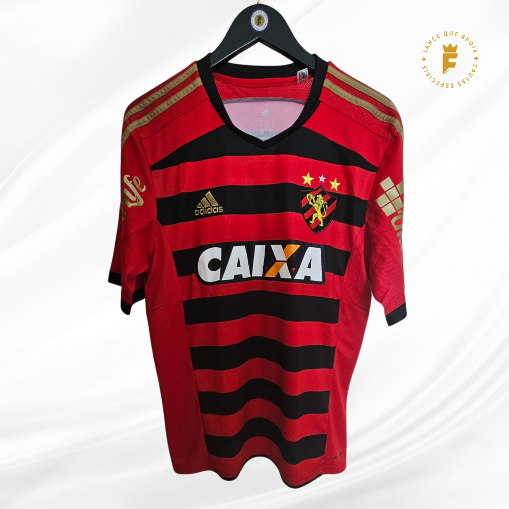 Camisa Sport Recife Brasileirão 2014-15, de jogo, N19 Leonardo