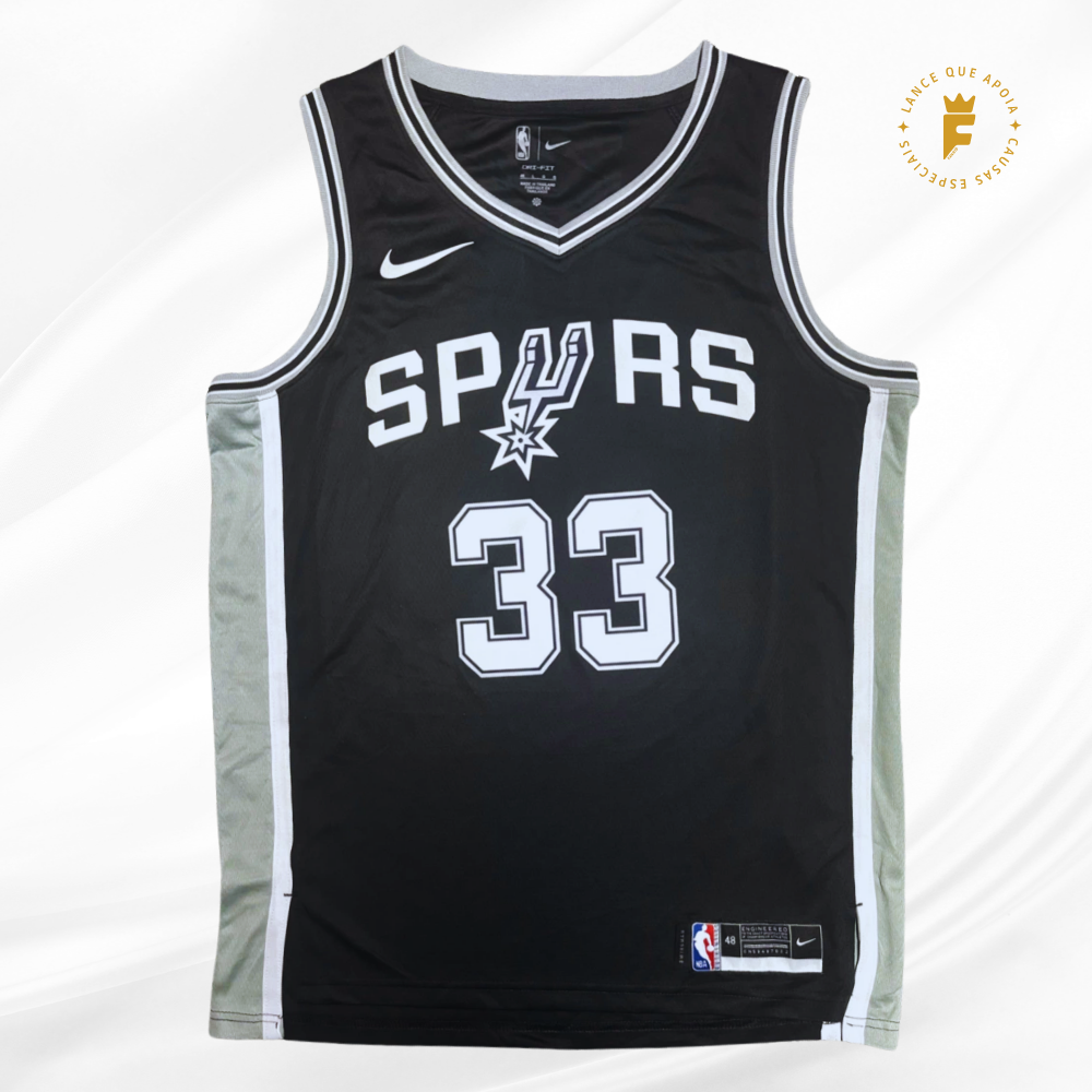 Camisa Nike NBA Spurs 2022-24, autografada Jones