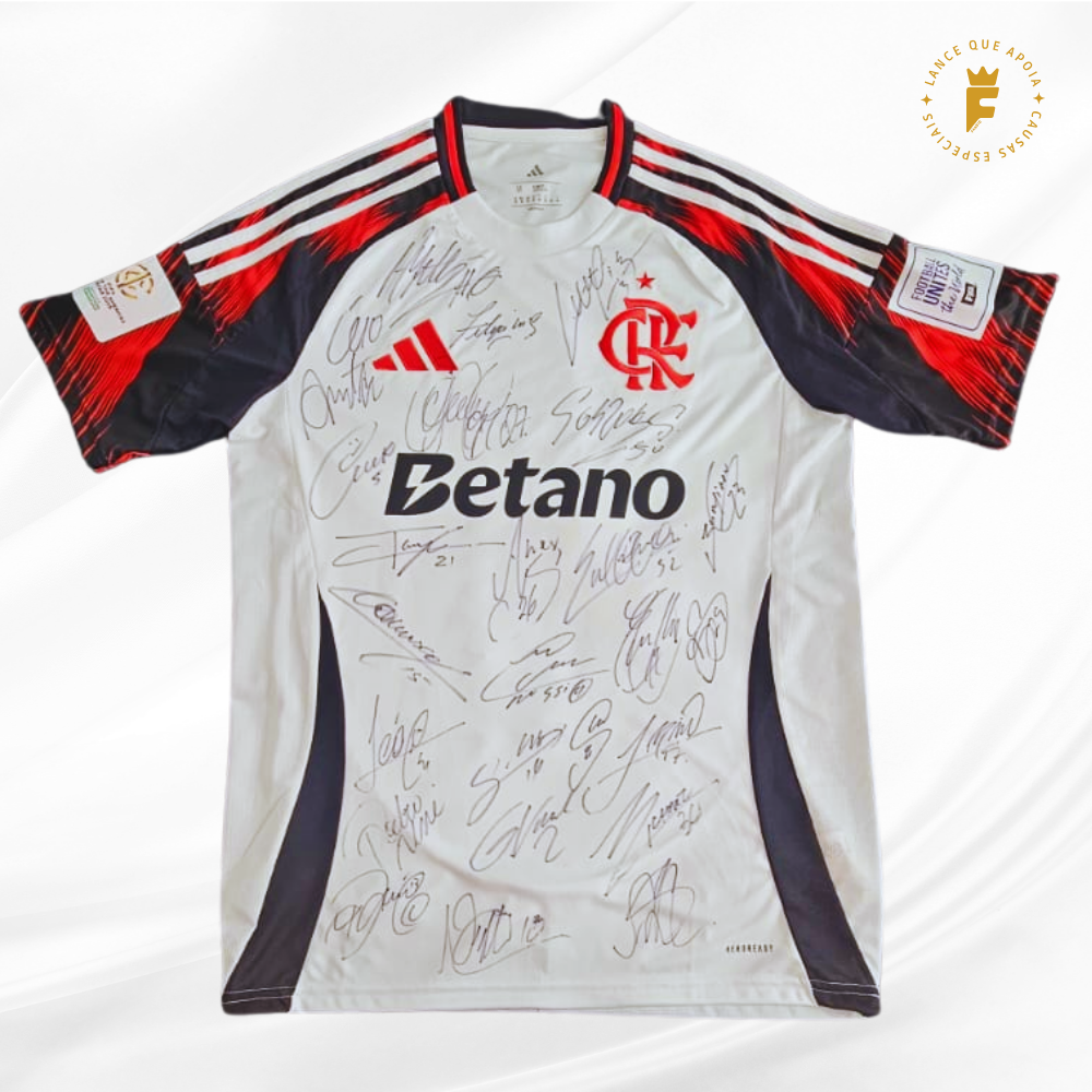 Camisa Flamengo 2025-26 Derby das Américas 2025, N10, autografada elenco campeão
