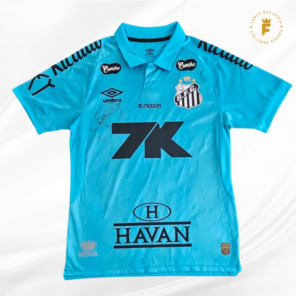 Camisa do Santos 2025/26, de jogo, autografada por Neymar Jr. nos dois lados