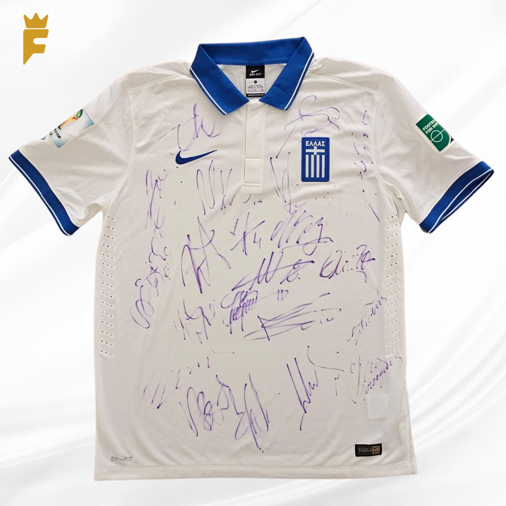 Camisa oficial da Grécia Copa Do Mundo 2014 autografada elenco