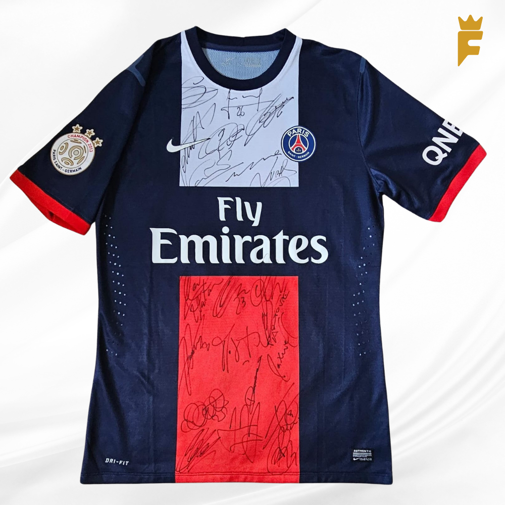 Camisa oficial PSG Paris St Germain 2013/14 , autografada todo elenco, de jogo