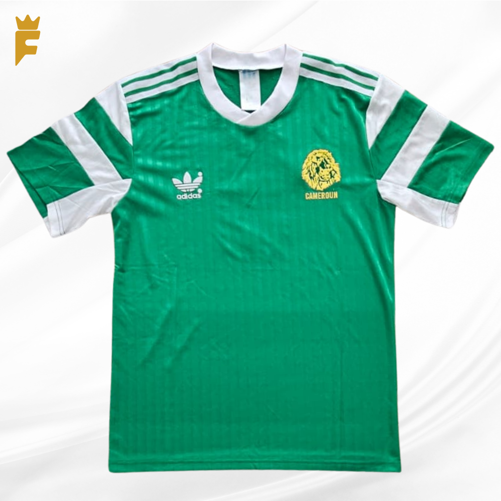 Camisa Camarões 1990, autografada Roger Milla