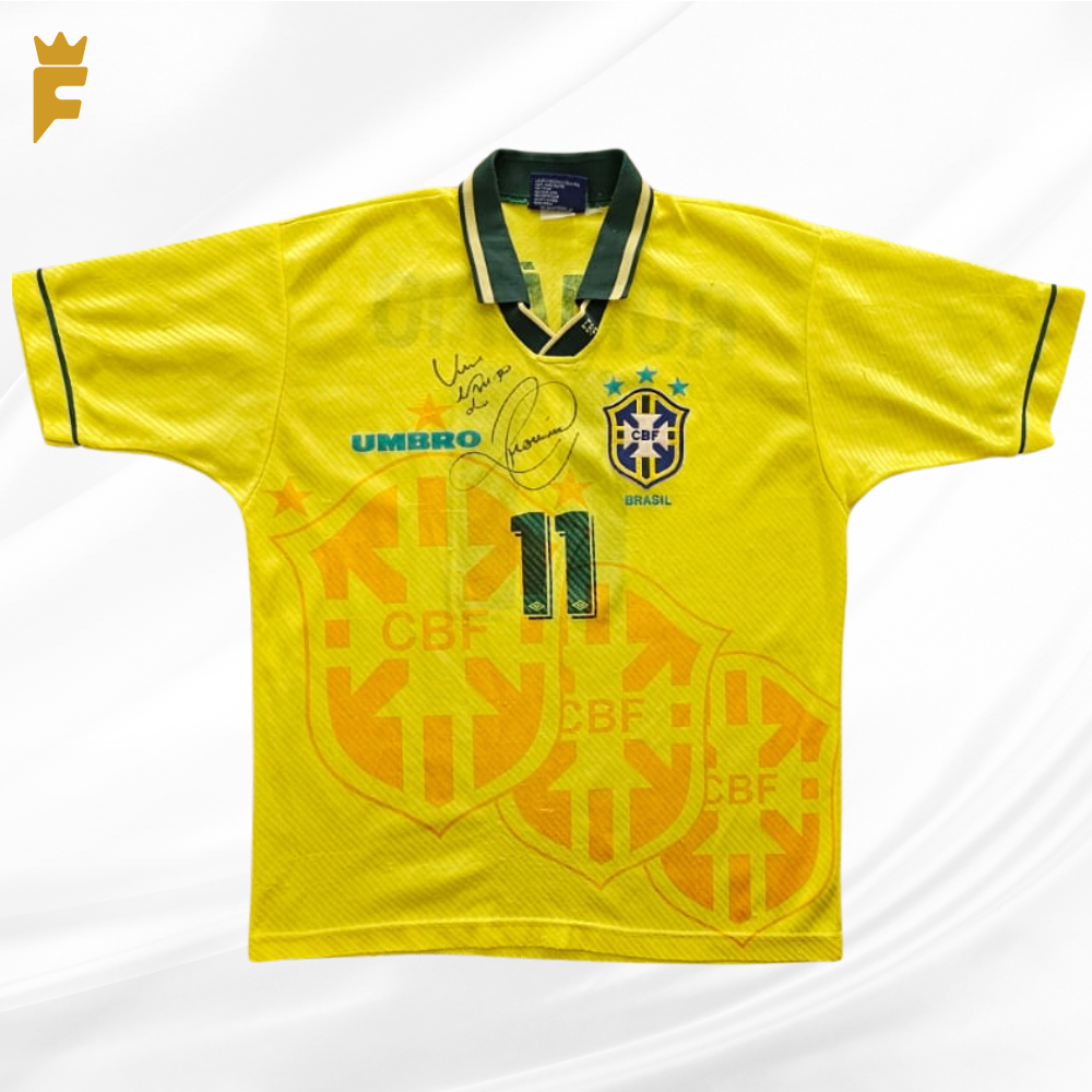 Camisa Brasil 1994, autografada Romário 
