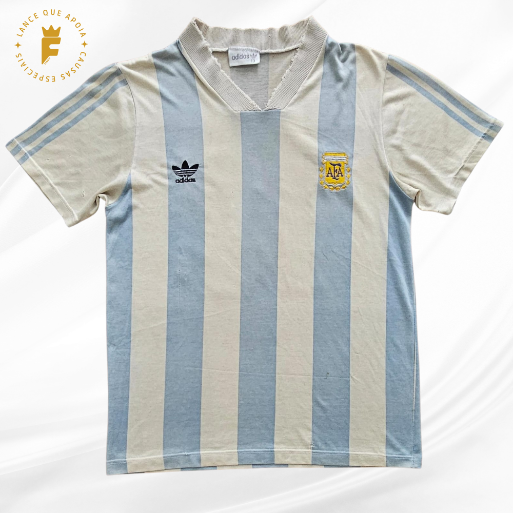 Camisa Argentina 1993, Copa Artemio Franchi, vers jogo/preparada autografada Maradona