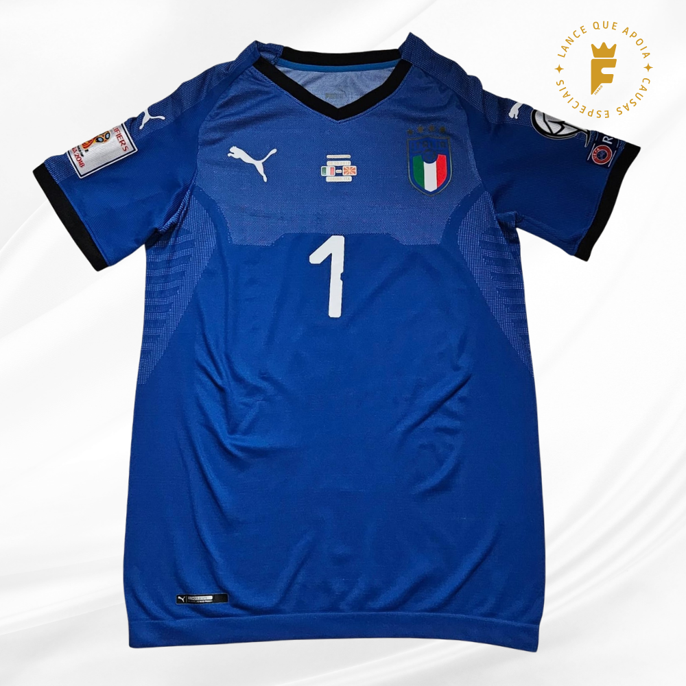 Camisa Italia 2017/18 vers jogo autografada Buffon