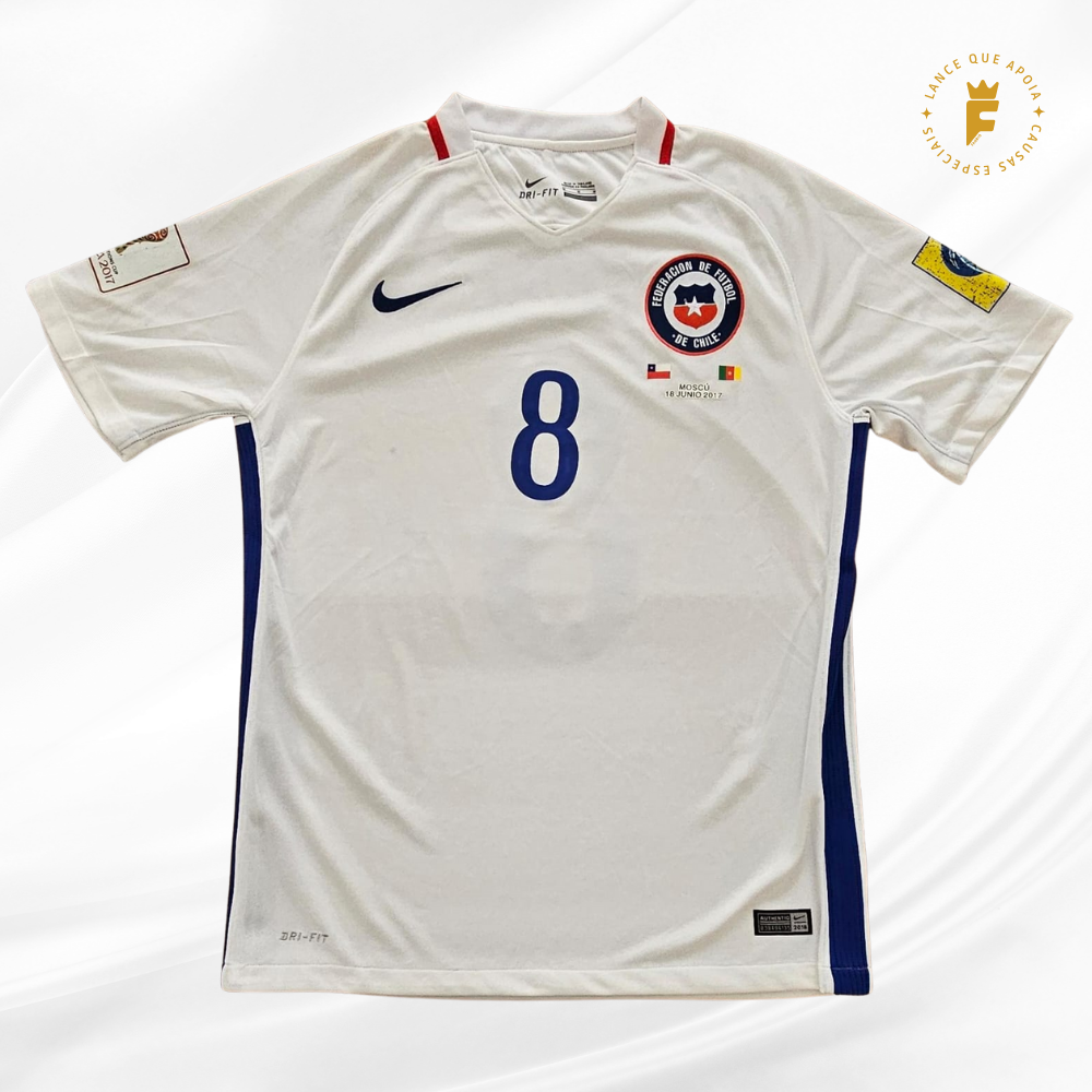 Camisa Chile 2016/17 Copa confederações 2017 Russia, autografada Vidal