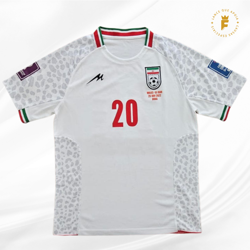 Camisa Seleção Iraniana Copa Do Mundo 2022, vers jogo autografada Azmoun